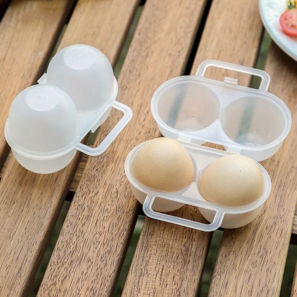 Outdoor Portable 2 Compartments Egg Tray Small Egg Storage And Protective Case (Transparent White) - Image 8