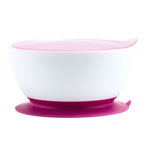 Infant Complementary Food Bowl With Lid Baby Feeding Tableware Suction Cup Bowl (Red)