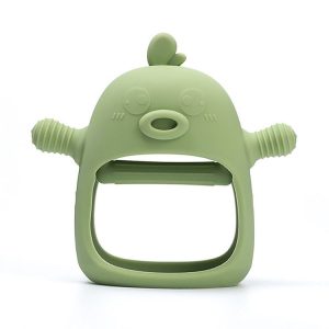 Cute Ducks Teething Toys Baby Infant Teething Pacifying Silicone Toothpick (Olive Green)