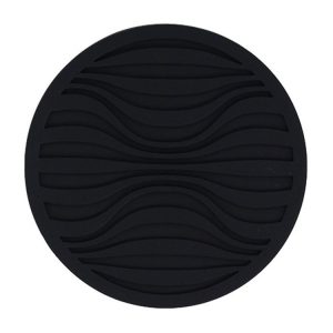 10x0.5cm Round Silicone Coaster Non-Slip Wave Mug Heat Insulation Cushion Drainage Coffee And Tea Coaster, Color: Black