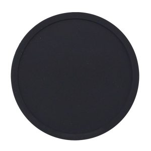 10cm Simple Round Thickened Silicone Coaster Anti-Slip Heat Insulation Anti-Scald Tea Cup Table Mat, Color: Classic Black