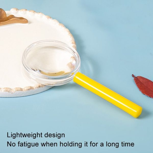 4pcs 40mm 3X Plastic Acrylic Lens Children Teaching Magnifier Color Handle Magnifying Glass, Color Random Delivery - Image 3