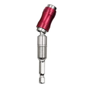 Hexagonal Shank Quick Release Self-Locking Joint Extension Rod Electric Drill Driver Extension Quick Conversion Bits (Silver+Red)