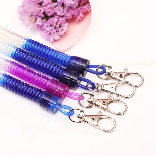 5pcs Spring Key Rope Plastic Keychain Environmentally Friendly Elastic Chain (Colorful Random Delivery) - Image 5