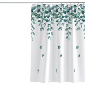 80x180cm Simple Fresh Style Home Shower Curtain Waterproof Thickened Bathroom Curtain Cloth With Hooks