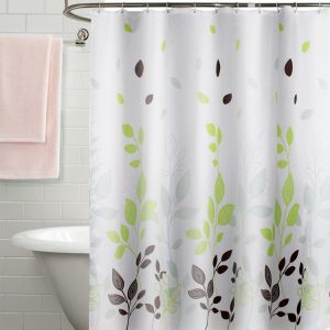 80x180cm Leaf Printed Waterproof Shower Curtain Thickened Polyester Bathroom Curtain Cloth