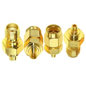 4pcs / Set SMA To MMCX Coaxial Adapter Kit Brass Coaxial Connector RF Antenna Adapter