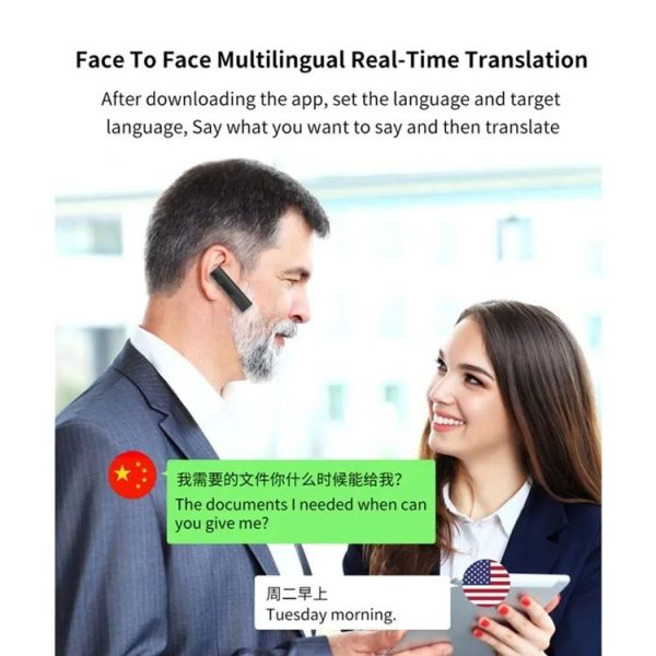 40 Languages Instant Real-Time Translation Smart Wireless BT5.0 Translation Earphone (Black) - Image 12