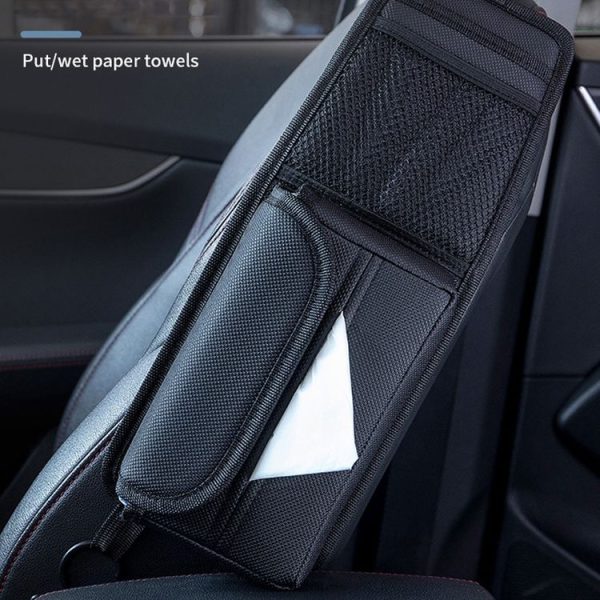 Car Seat Side Storage Hanging Bag Tissue Box, Model: H320 Litchi Pattern - Image 6