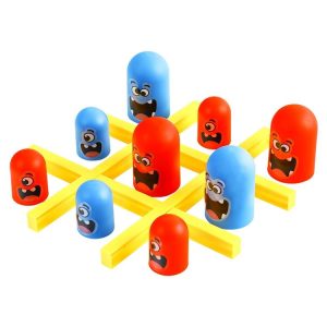 Sets Of Tic Tac Toe Chess Game Linking Parent-Child Interactive Educational Family Toys (Red Blue)