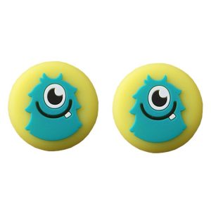 2pcs Thickened Door Handle Anti-Collision Sticker Bathroom Wall Cartoon Mats, Style: Monster