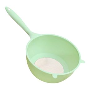 Multi-functional Noodle Spoon Food Grade Plastic Rice Scoop Fruit and Vegetable Washing Basin, Specification: Small Green