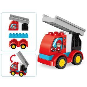 Children Large Particle Engineering Car Educational Assembly Building Block Toys, Style: Fire Truck
