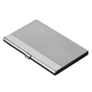 Minimalist Men Business Card Holder Portable Metal Name Card Case, Model: Underline