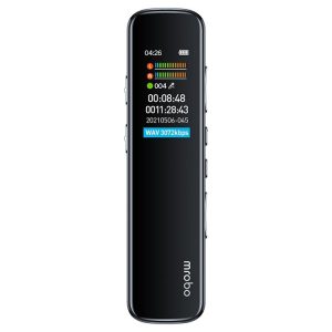 Mrobo RV-19 0.96-inch HD Screen 3D Noise Reduction Recording Pen Music Player, Capacity: 4GB (Black)
