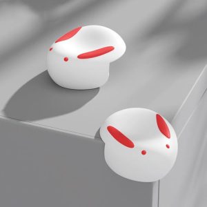 2pcs / Set Rabbit Children Anti-Bump Silicone Corner Guard Table Corner Protective Cover (White)