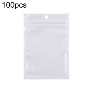 6 x 8cm 100pcs Pearlescent Film Packaging Ziplock Bag Translucent Plastic Self-Sealing Bags