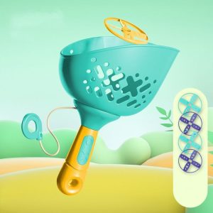 Children Discs Flying Toy Throwing Catapult Disk Dragonfly Outdoor Sports Interactive Toy (Blue)