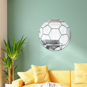 15cm Football Acrylic 3D Wall Stickers Self-adhesive Home Background Wall Decoration Mirror Paste (Silver)