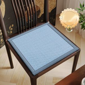 Summer Cattail Woven Cooler Seat Cushion Silk Breathable Chair Cushion, Size: 40x40cm (Blue)