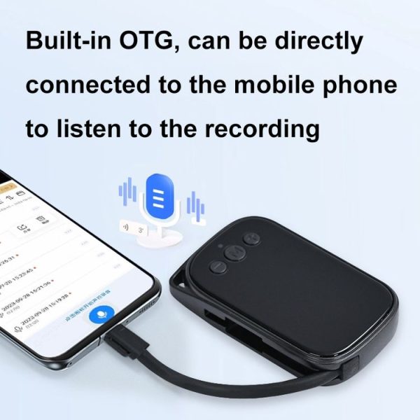C20 HD Intelligent Noise Reduction Mini Recorder With OTG, Size: 16GB (Black) - Image 8