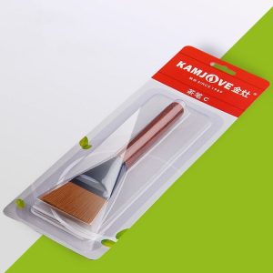 KAMJOVE Tea Tray Cleaning Brush Solid Wooden Tea Tools Brush, Style: C