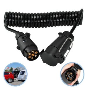 7 Core To 7 Pin Car Trailer Connector With 2m PU Spring Wire (1122)