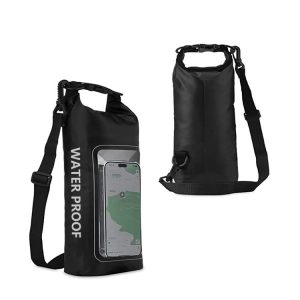 2 In 1 Outdoor Cycling Crossbody Phone Bag PVC Swimming IPX6 Waterproof Bag, Size: 2L (Black)