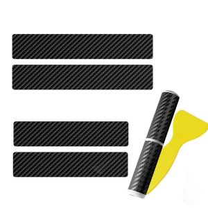 4pcs / Set Car Door Sill Strip PVC Anti-scratch Anti-dirt Protective Film (Carbon Fiber Black)