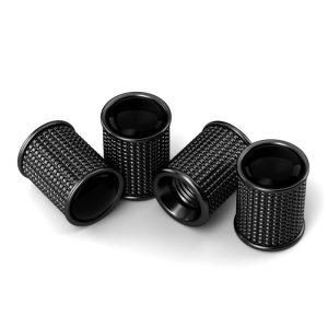 4pcs / Set Zinc Alloy Car Tire Modified Valve Cap (Black)