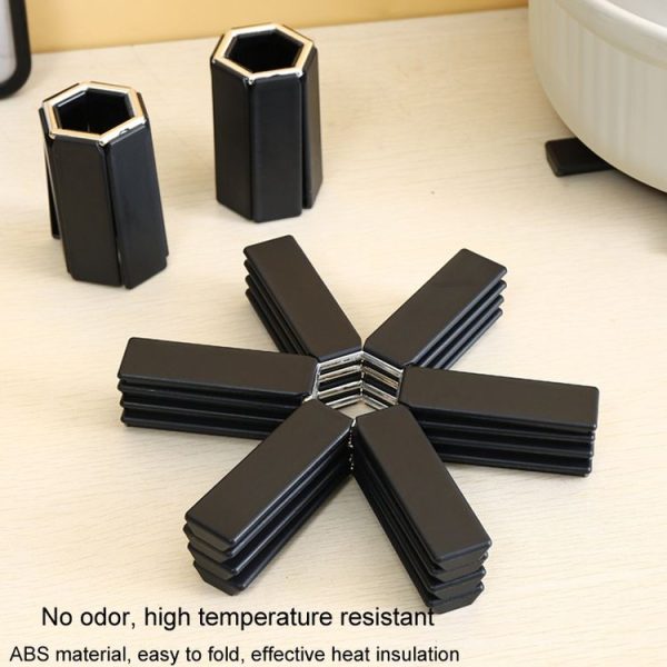 Thickened Folding Anti-scald Heat Insulation Mat Table Placemat Pot Mat (Black) - Image 6