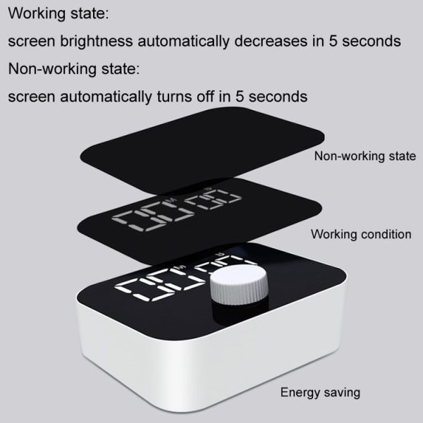 YS LED Rotating Timer IlSent Kitchen Time Manager (White) - Image 6