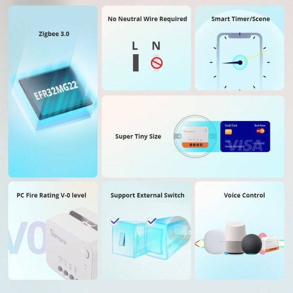 SONOFF ZBMINI L2 Single Fire Dual Control Intelligent On / Off Switch Module Cell Phone Remote Voice Control Switch - Image 6