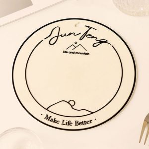 Anti-scald Table Heat Insulation Mat Coaster Simple Lines Greaseproof Non-slip Dinner Plate Pad (Sunset)