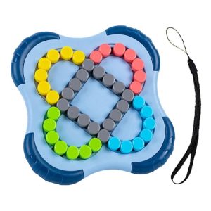 Children Educational Rotating Magic Beans Compass Fingertip Cube Toy Spinning Rolling Balls Gyro (Blue)