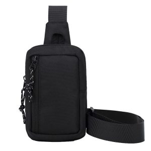 Men Crossbody Bag Sports Mini Chest Bag (Black)