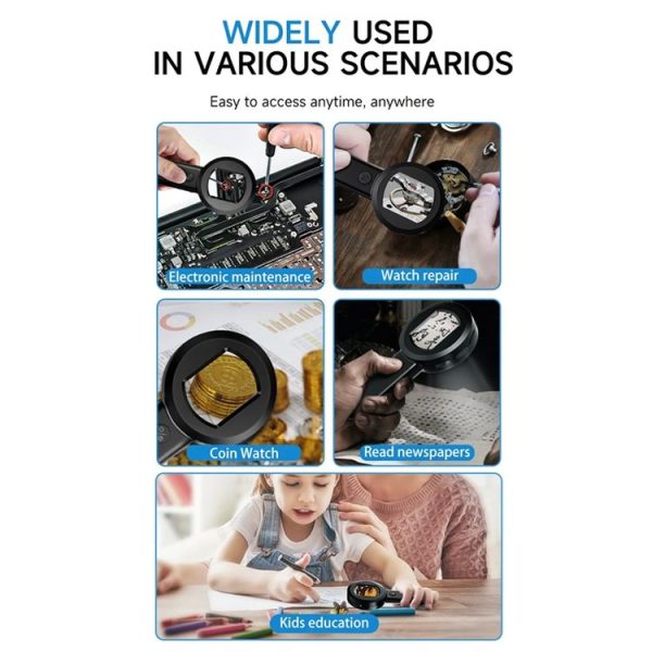 Digital Microscope Handheld High-Definition Electronic Magnifier (Black) - Image 8
