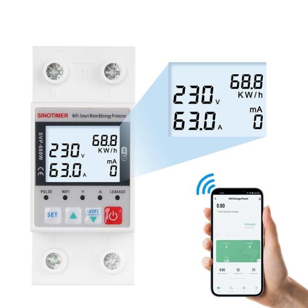 SINOTIMER SVP-688W-L TUYA APP WiFi Smart Circuit Breaker Over Under Voltage Protector - Image 6
