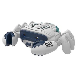 Children Motorized Universal Crawling Crab Simulation Animal Model Toys, Color: White