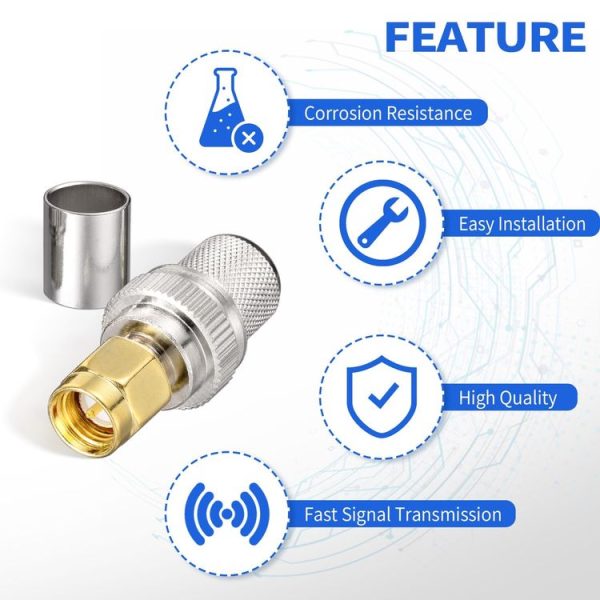 10pcs / Pack SMA Male Crimp Connector Kit For LMR-400 / RG8 / RG213 / Belden-9913 SMA Extension Cable - Image 3