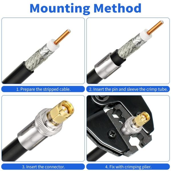 10pcs / Pack SMA Male Crimp Connector Kit For LMR-400 / RG8 / RG213 / Belden-9913 SMA Extension Cable - Image 5