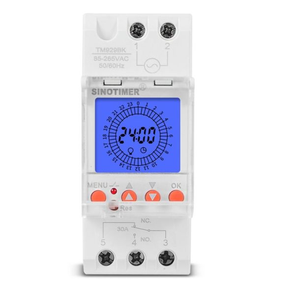 SINOTIMER TM929BKL 85-265V 30A 24hrs Digital Analogue Din Module Time Switch With Backlight