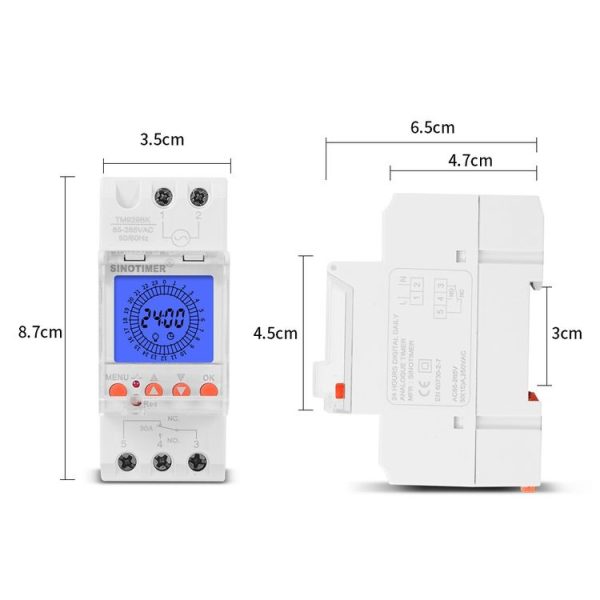 SINOTIMER TM929BKL 85-265V 30A 24hrs Digital Analogue Din Module Time Switch With Backlight - Image 6