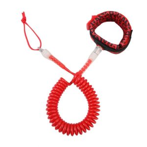 5mm / 10ft Coiled Surfboard Leash Storm Series Surfing Leg Rope (Red)