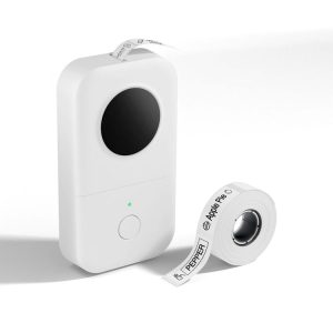 Phomemo D30 Thermal Label Printer Portable Bluetooth Mini Label Maker Machine With 1 Roll Paper White