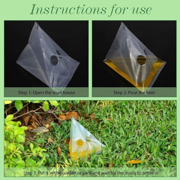 20pcs / Pack Snail Slug Trap Bag Garden Vegetable Plot Trap Transparent Plastic Bag - Image 6