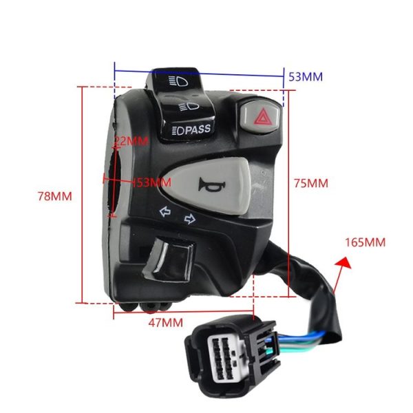 Honda Click150i Left Handlebar Turn Signal Motorcycle Switch Accessories (Black) - Image 3