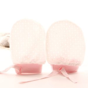 Newborn Baby Anti-Scratching Mesh Mittens Summer Breathable Elastic Lacing Adjustable Gloves, Color: For 0-18 Months (Pink)