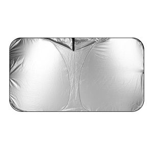 Car Sunshade Summer Front Windshield Sunscreen Heat Insulation Folding Car Sunshade Curtain (145x70cm Titanium Silver)