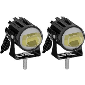 1pair 12V-85V Motorcycle Headlights Dual-color Automotive LED Working Headlights, Color: Yellow + White Light Without Flashing